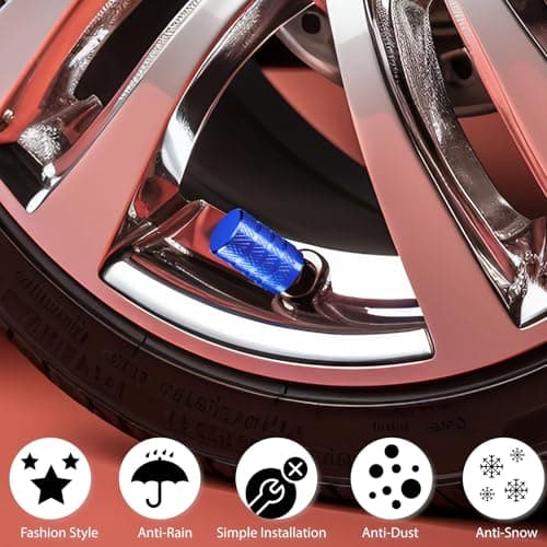 MEAJOO 8PCS Tire Valve Stem Caps, Dust Proof, Anodized Aluminum Universal Tire Valve Stem Covers for Cars, SUV, Trucks, Bikes, Motorcycles, Bicycles(Blue) — view 4