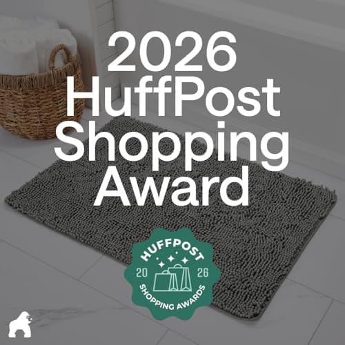 GORILLA GRIP Bath Mat, Thick Soft Absorbent Chenille Floor Mats, Rubber Backing Bathmat, Quick Dry Rug, Machine Washable Rugs for Shower and Tub Floors, Bathroom Accessories Decor, 61x43 cm, Grey — view 5