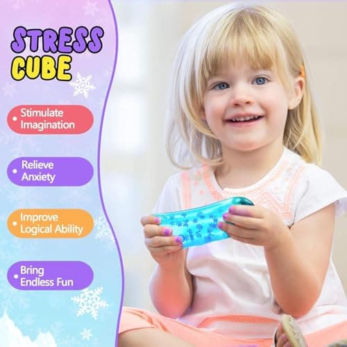 Squishy Fidget Toys Stress Cube - Squeeze Toys Stress Balls for Adults Slow Rising Squishies Glow in The Dark Snowflakes Sugar Sensory Toys for Kids with Autism Fidgets for Classroom Prize Toys — view 6