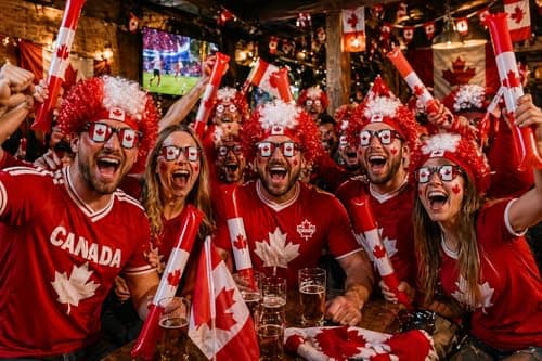 Canada Fan Gear Set – Curly Wig, Maple Leaf Sunglasses & Thundersticks – Soccer Accessories for 2026 Football Tournament 2026 cup world, Stadium, Game Day — view 2