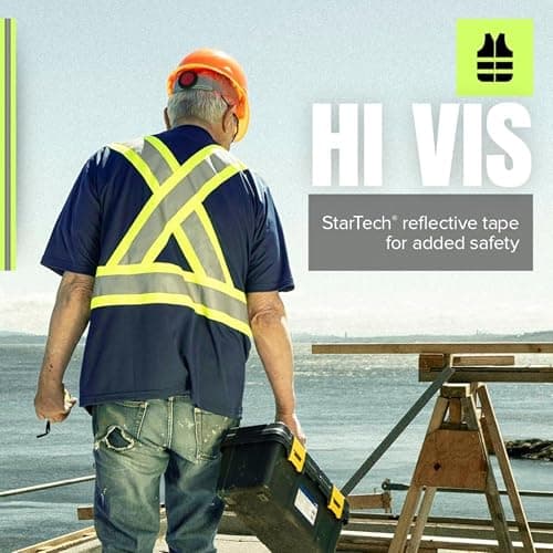 Pioneer Hi Vis Safety Shirt - Lightweight Moisture-Wicking Work T-Shirt With Reflective Tape - Class 1 - Navy Blue — view 2