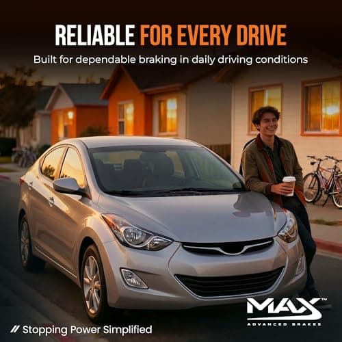 Max Advance Brakes Brake and Rotor Kit Front and Rear for 2011 to 2016 Hyundai Elantra, 2014 to 2018 Kia Forte, Carbon Ceramic Pads, OE Replacement Brake Rotor Set — view 2