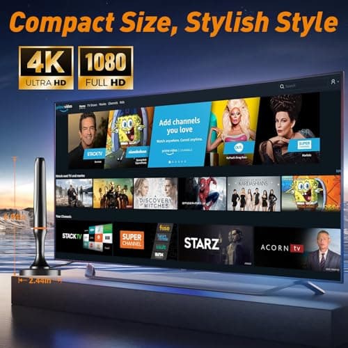 2026 TV Antenna Indoor for Local Channels, Long Range Digital HDTV Antenna Indoor/Outdoor for Smart TV with Magnetic Base, Support 1080p 2K 4K All TVs with 3M Cable — view 2