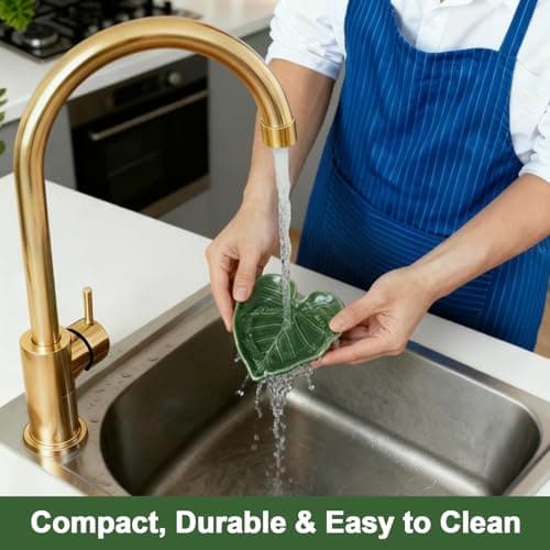 Cute Leaf Ceramic Spoon Rest for Stove Top and Kitchen Counter — view 4