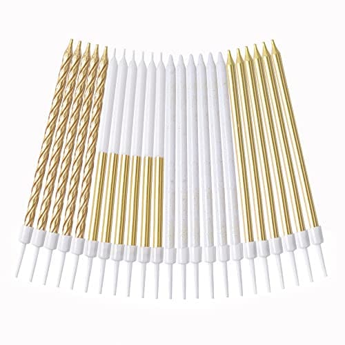 PHD CAKE Gold Metallic Long Thin Metallic Birthday Candles, Cake Candles, Party Candles, Party Decorations, Wedding Candles — view 3