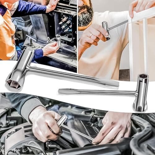 MotBach 4 Pack Chainsaw Scrench Replacement Tools, Screwdriver Chainsaw Wrench Tool Accessories Set, 13 by 19 mm Alloy Steel T Wrench Spanner Combination Tool, Long and Short Size — view 5