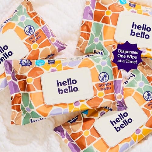 Hello Bello Premium Wipes, Designed for Sensitive Skin with Chamomile & Aloe Extracts, Flower Pop (12 Resealable Packets = 720 Total Wipes) — view 4