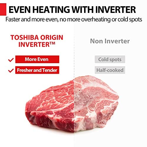 TOSHIBA 6-in-1 Inverter Countertop Microwave Oven Healthy Air Fryer Combo, MASTER Series, Air Fryer, Broil, Convection, Speedy Combi, Even Defrost, Sound On/Off 27 Auto Menu Stainless Steel — view 2