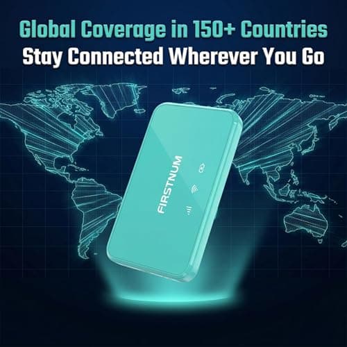 FIRSTNUM M6 Mobile Hotspot, Portable WiFi Hotspot for Travel in 160+ Countries, No SIM Card Required Hotspot No Contract, Connect Up to 10 Devices, Portable Hotspot with 1GB Free Global Data Monthly — view 5