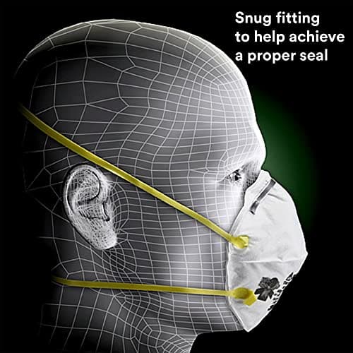 3M 8210 Particulate Respirator, N95, Pack of 20 Disposable Respirators, NIOSH APPROVED, Two-Strap Cup Style Design, Lightweight with Cushioning Nose Foam — view 6