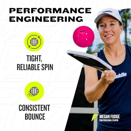 Franklin Sports Outdoor Pickleballs - X-40 Pickleball Balls - USA Pickleball (USAPA) Approved - 12 Pack Outside Pickleballs - Pink - US Open Ball — view 2