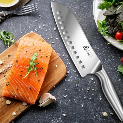 DDF iohEF Kitchen Knife, Chef's Knife In Japanese Stainless Steel Professional Santoku Cooking Knife, 7 Inch Non-slip Ultra Sharp Knife with Ergonomic Handle — view 5