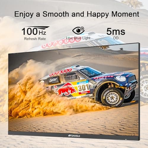 SANSUI Monitor 24 Inch 100Hz PC Monitor, HDMI VGA Ports VESA Mount, FHD Computer Monitor Ultra-Slim Ergonomic Tilt Eye Care for Home Office (ES-24F2, HDMI Cable Included) — view 2