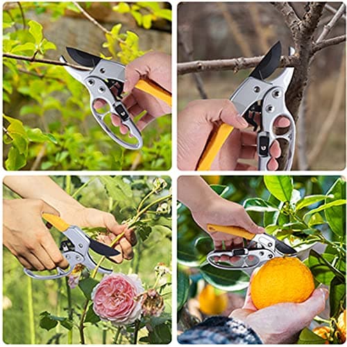 MEPEREZ Premium Germany - Steel Pruning Shears, Work 3 Times Easier, Pruners Heady Duty, Sharp Garden Clippers Cuting Florist Flower, Hedge, Herb, Rose, Indoor Live Plants, Arthritis Weak Hand Snips — view 6