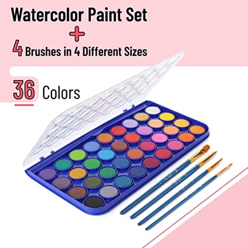 Mr. Pen- Watercolor Paint Set, 40 pcs, 36 Colors, Watercolor Paints