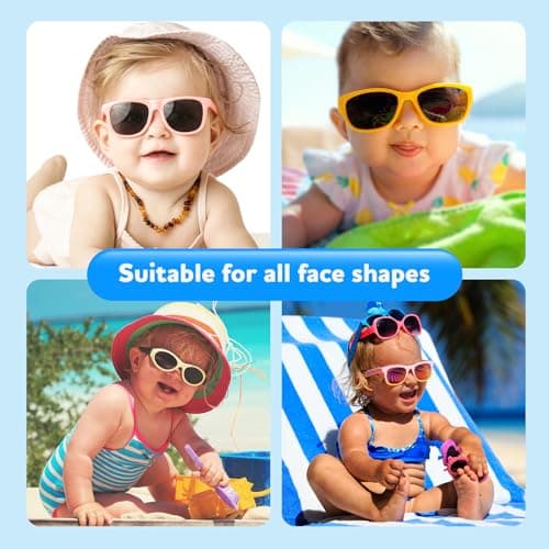 Baby Infant Toddler Sunglasses with Strap for Boys Girls Age 0-24 Months, 3 Pack Flexible TPEE Rubber Frame Kids UV400 Protection Sunglasses Newborn Shades — view 6