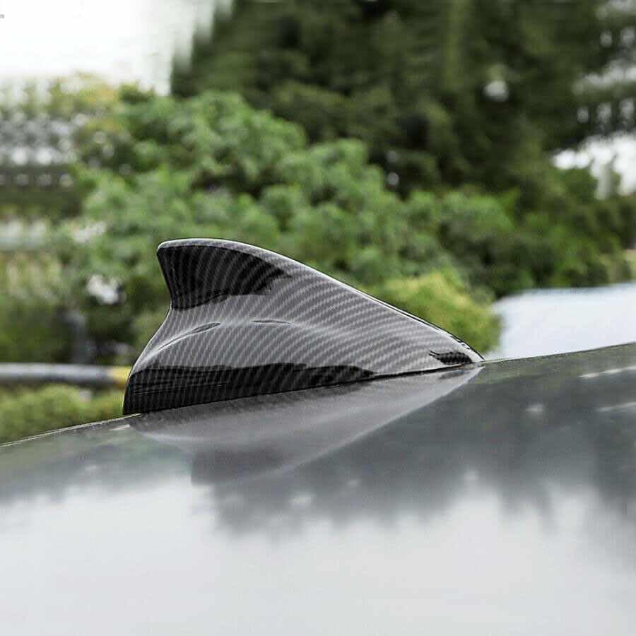 AUTOZOCO Universal Shark Fin Style Car Antenna, Shark Car Antenna, FM/AM Radio Signal Reception Device, Waterproof Self-Adhes — view 2