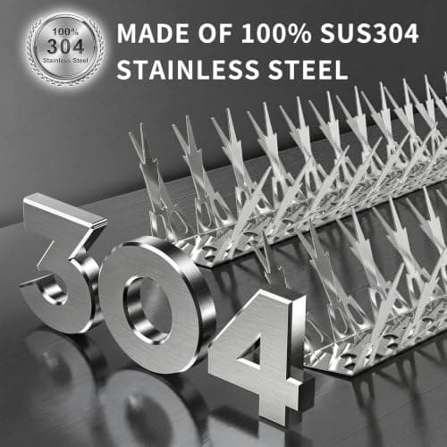 OFFO Bird Spikes, Stainless Steel Pigeon Spikes for Outside to Keep Bird, Crows and Woodpeckers Away, Covers 40 Feet（12m） — view 2
