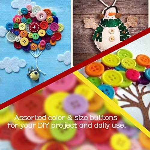 Greentime 600-700 PCS Mixed Color Assorted Sizes Round Resin Buttons for Crafts Sewing DIY Manual Button Painting DIY Handmade Ornament Buttons Easter Egg Fillers Decorative — view 4
