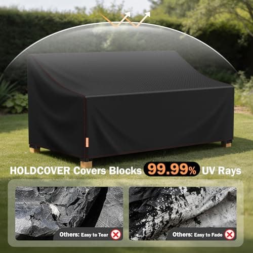 Patio Sofa Cover, 3-Seater Outdoor Couch Covers Waterproof Winter, 420D Patio Furniture Cover Loveseat, Outdoor Sofa Covers with Anti UV and No Tears (Black-sofa cover, 78" W x 34" D x 31" H) — view 5