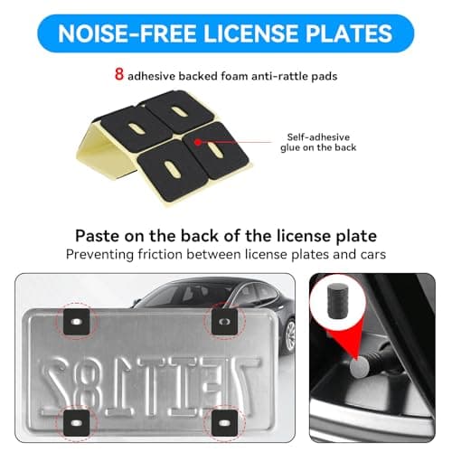 Bulgery Clear License Plate Covers 2 Pack with 1 Extra Spare, Shatterproof & Anti-Yellowing Car Tag Protectors, 100% Street Legal License Plate Holders with Anti-Rattle Pads & Hardware — view 3