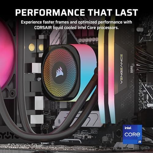 Corsair Vengeance i7500 Gaming PC – Liquid Cooled Intel Core i9-14900KF CPU – NVIDIA GeForce RTX 5080 GPU – 32GB Vengeance RGB DDR5 Memory – 2TB M.2 SSD – Black — view 3