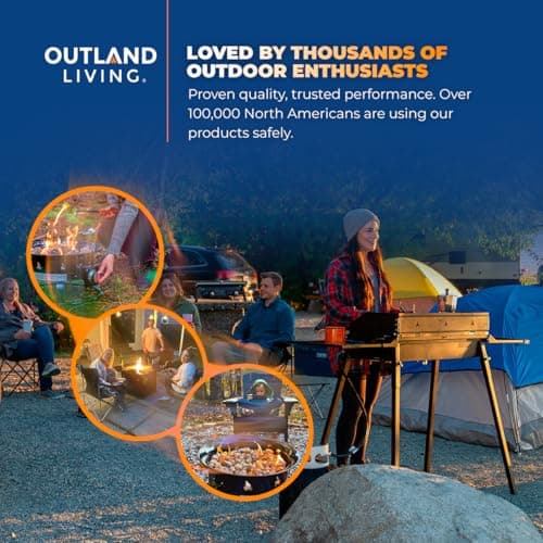 Outland Living Firebowl, Smokeless Fire Pit, Round Outdoor Portable Propane Gas Fire Pit, 19-inch Diameter 58,000 Btu, 823 Standard Black Perfect for Outside Use — view 9