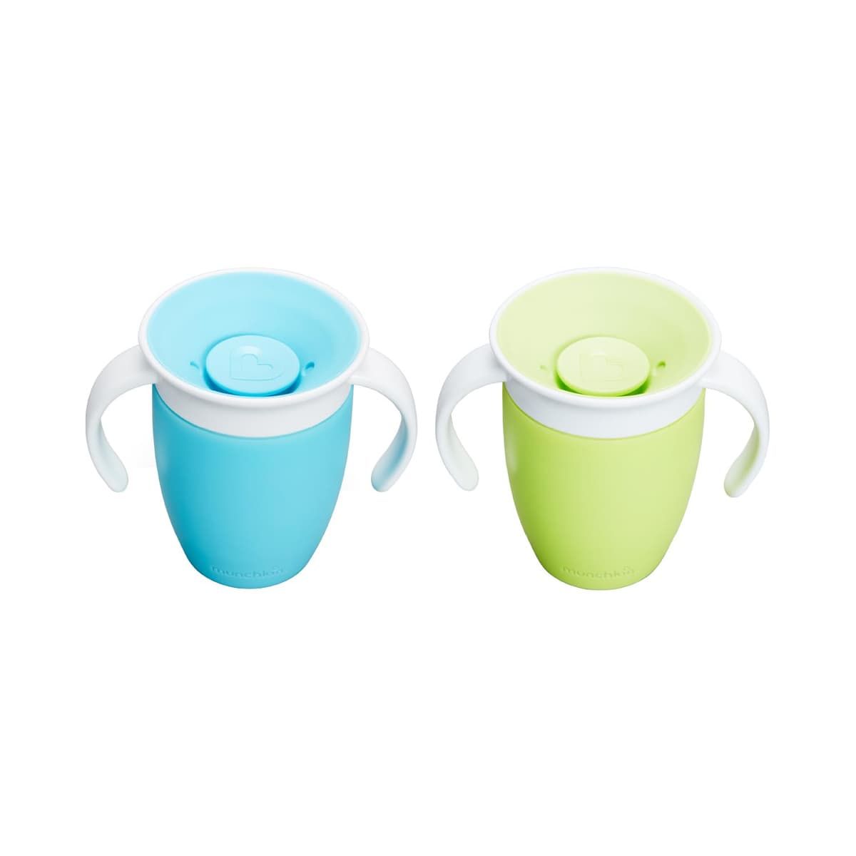 Munchkin Miracle 360 Sippy Cup | Trainer Toddler BPA Free Baby & Toddler Cups w.Handles | Non Spill | Dishwasher Safe Baby | Leakproof | 6+ Months| 7oz/207ml | 2 Pack | Blue/Green — view 9