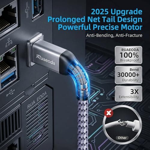 Ruaeoda 6ft USB 2.0 Printer Cable, Type A to B Male Scanner Cord, Compatible with HP, Compatible with Canon, Compatible with Epson, DAC - Space Grey — view 3