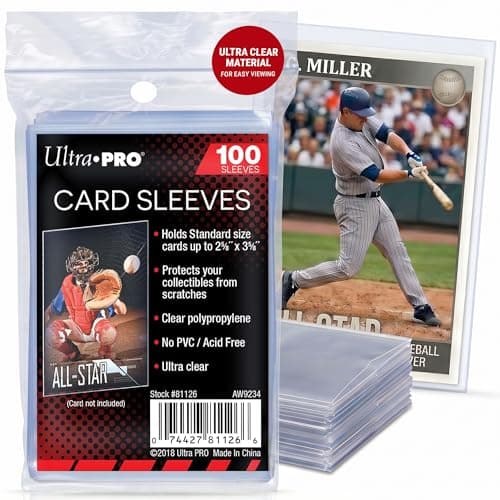 Ultra Pro Soft Card Sleeves 2-5/8 inch X 3-5/8 inch, Ultra Clear (100Count)