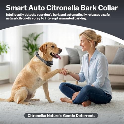 Bark Collar, Dog Bark Collar for Large Medium Small Dogs, Citronella Dog Bark Collar with Adjustable Spray & Sensitivity, Rechargeable Anti-Bark Collar for Dogs with Safe, 2 Collar Straps(Black) — view 4