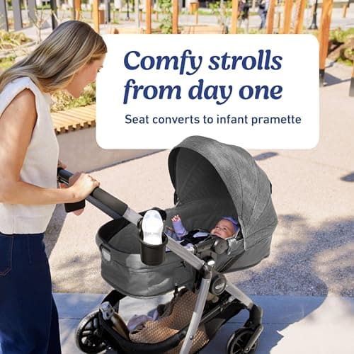 Graco Modes Pramette Travel System, Car Seat and Stroller Combo, Includes SnugRide LX Infant Car Seat and Baby Stroller, 3 Modes: Car Seat Carrier, Pramette, Toddler Stroller, Ellington — view 2