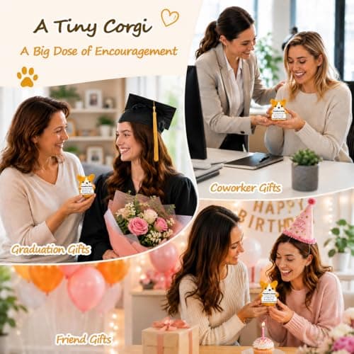Corgi Gifts for Corgi Lovers Birthday Gifts for Women Men Her Him,Emotional Support Inspirational Stress Relief Crochet Dog for Coworkers Nurses Friend Back to School,Handmade Cute Puppy Desk Decor — view 2