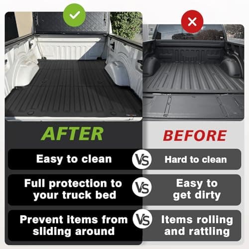 TripleAliners Truck Bed Mat Compatible with 2015-2024 Ford F150 Accessories 6.5FT Vehicle Bed Mat Perfectly Flush All Weather Protection TPE Heavy Duty Pickup Car Bed Cargo Mat — view 5