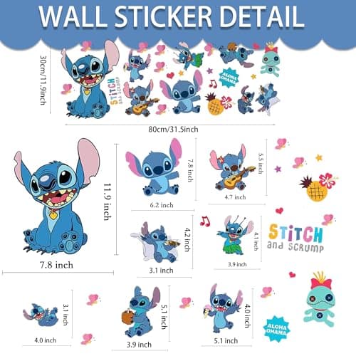 Stitch wall sticker, Removable Peel and Stick Suitable for Living Room, Smooth Wall, Kids Room(Size: 30 x 80 cm) — view 2