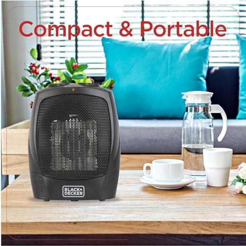 BLACK+DECKER Portable Space Heater, 1500W Room Space Heater with Carry Handle for Easy Transport — view 4