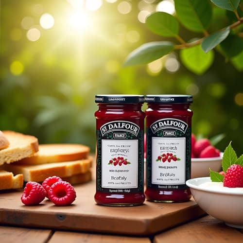 VALUBNDL: St. Dalfour Red Raspberry Fruit Spread (3-Pack) – 675ml Total (Three 284g / 10oz Jars) – 100% From Fruit All Natural – No Sugar Added – VALUBNDL Signature Bundle — view 4