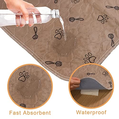 Peepeego 2PCS Pee Pads for Dogs Washable 24inx36in with Free Comb- Reusable Puppy Pads with Fast Absorbent, Non-Slip, Waterproof-Premium Dog Pads for Training, Whelping