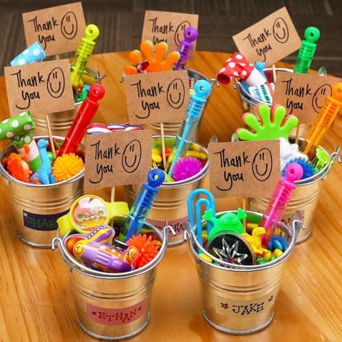 Goodie Bags Stuffers for Kids Party, 32 Pack Mini Neon Bubble Wands for Party Favors Supplies in Gift Box, Classroom School Reward, and Pinata Filler Toys, Birthday Decorations, Small Halloween Treats — view 2