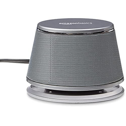Amazon Basics Stereo 2.0 Speakers for PC or Laptop with Volume Control, 3.5mm Aux input, USB-Powered, 1 Pair, Silver — view 3