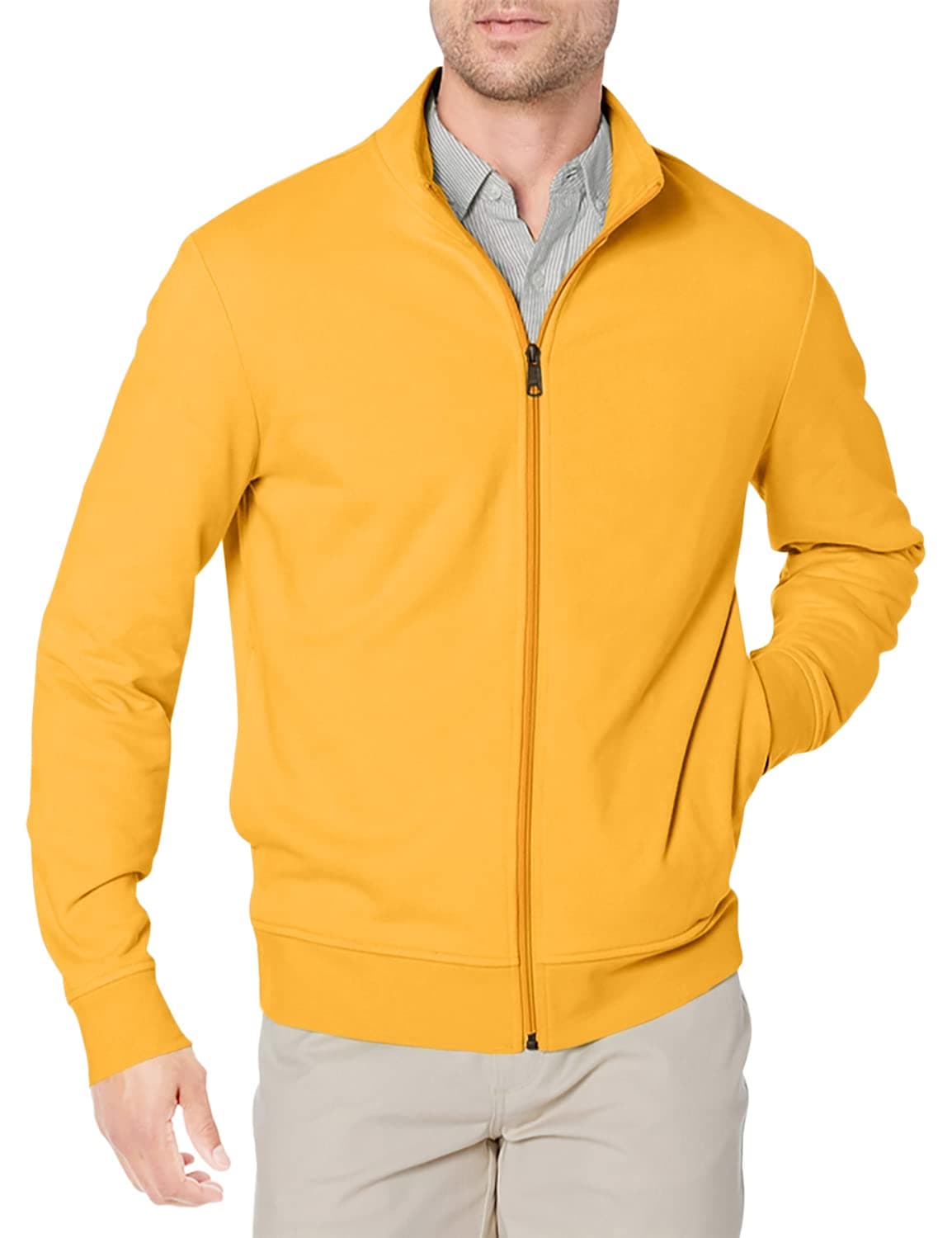 Amazon Essentials Sudadera Ligera de Felpa con Cremallera Completa y Cuello Perkins Hombre — view 6