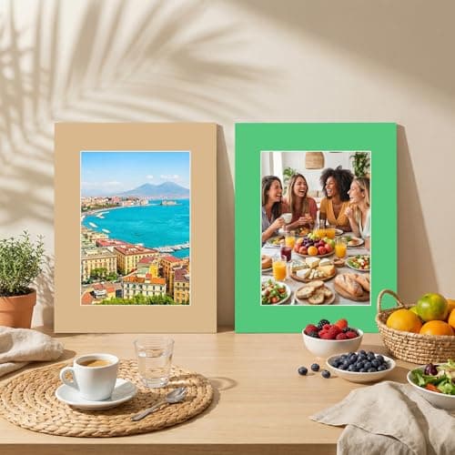 15 Pack 8.5x11 Picture Mats, Mixed Colors Frame Mattes for 6x8 Pictures Photo Frame Mat Core Bevel Cut Mat Board Show Kit for Photos, Prints, Artworks — view 5