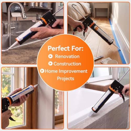 Caulk Gun Kit, Smooth Silicone Caulking Gun and Caulk Remover Tool, Sealant Finishing Tool Grout Scraper for Kitchen Bathroom Window Sink Joint, All in One with Gift Box — view 6