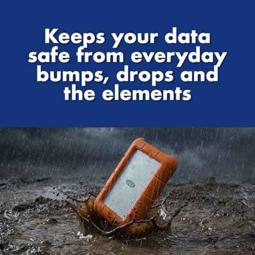 LaCie Rugged Mini, 1TB, 2.5", Portable External Hard Drive, for PC Mac iPad and iPhone, Data Rescue Service (LAC301558) — view 3