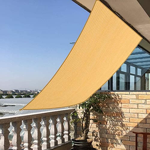HOMA 5' x 10' Sand Rectangle Sun Shade Sail Canopy, 95% UV Blockage Awning Shelter Fabric Cloth Screen for Patio Outdoor Backyard - Heavy Duty Commercial Grade (Custom Size - Made in USA) — view 4