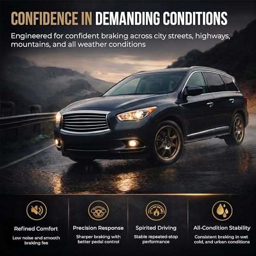 MAX Advanced Brakes - Brake Kit For 2015-2023 Nissan Murano, 2013-2020 Nissan Pathfinder, Infiniti QX60| Carbon Ceramic Brake and Rotor Kit Front and Rear| Drilled Slotted Brake Rotors — view 2