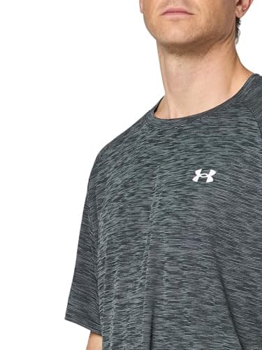 Under Armour Men's Tech Textured Short Sleeve T Shirt, (001) Black / / White, Large — view 3