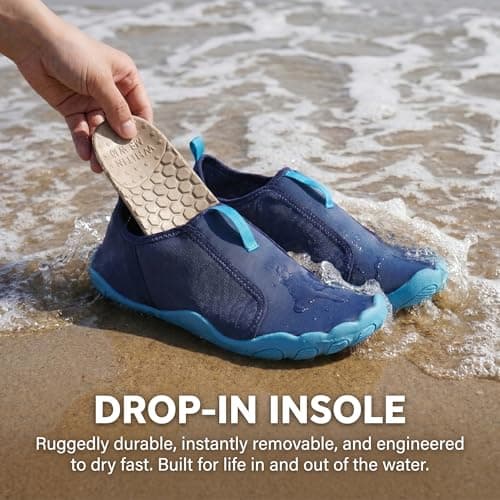WHITIN Water Shoes Men Women Aqua Slip-on Kayaking, Dark Blue, W13/M11 — view 2