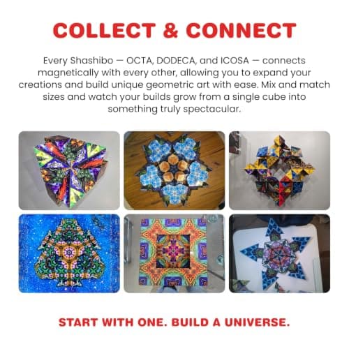 SHASHIBO Shape Shifting Box - Award-Winning, Patented Fidget Box w/ 36 Rare Earth Magnets - Transforms Into Over 100 Shapes, Download Fun in Motion Toys Mobile App (Original Series - Elements) — view 5