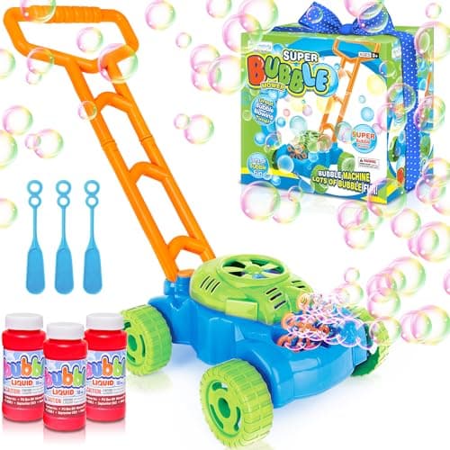 ArtCreativity Bubble Lawn Mower for Toddlers 1-3, Kids Bubble Machine for 1 Year Old Boy Gifts, Xmas Gifts for Kids, Bubbles Blowing Push Toys for Toddlers, Toys for Birthday Gifts Boys & Girls